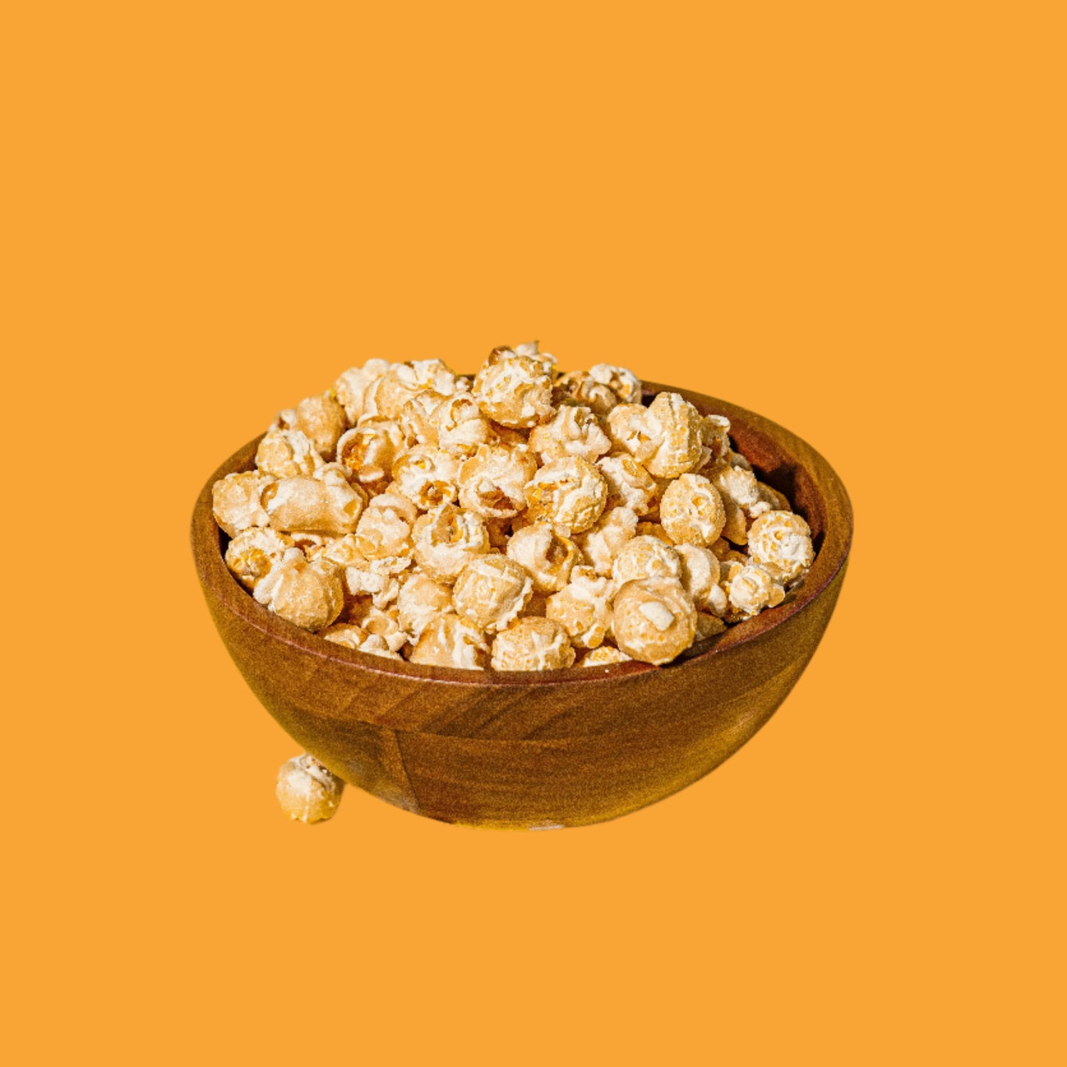 Picture of popcorn in wooden bowl