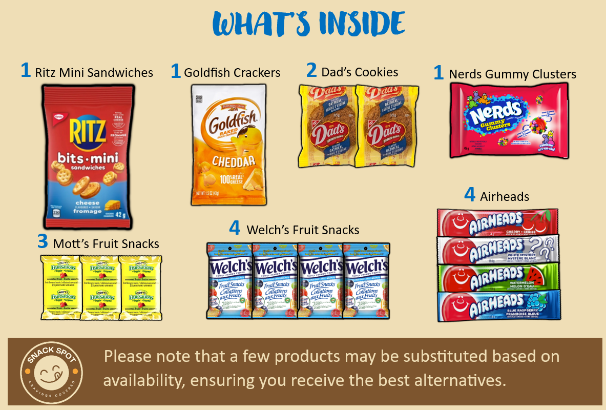 Image of Fruit Snacks, Cookies, Crackers and Candies included in the 40ct Classic Box