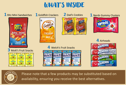 Image of Fruit Snacks, Cookies, Crackers and Candies included in the 40ct Classic Box