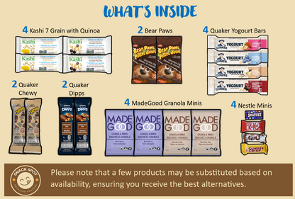 Image of bar products and candies included in the 40ct Canadian Box